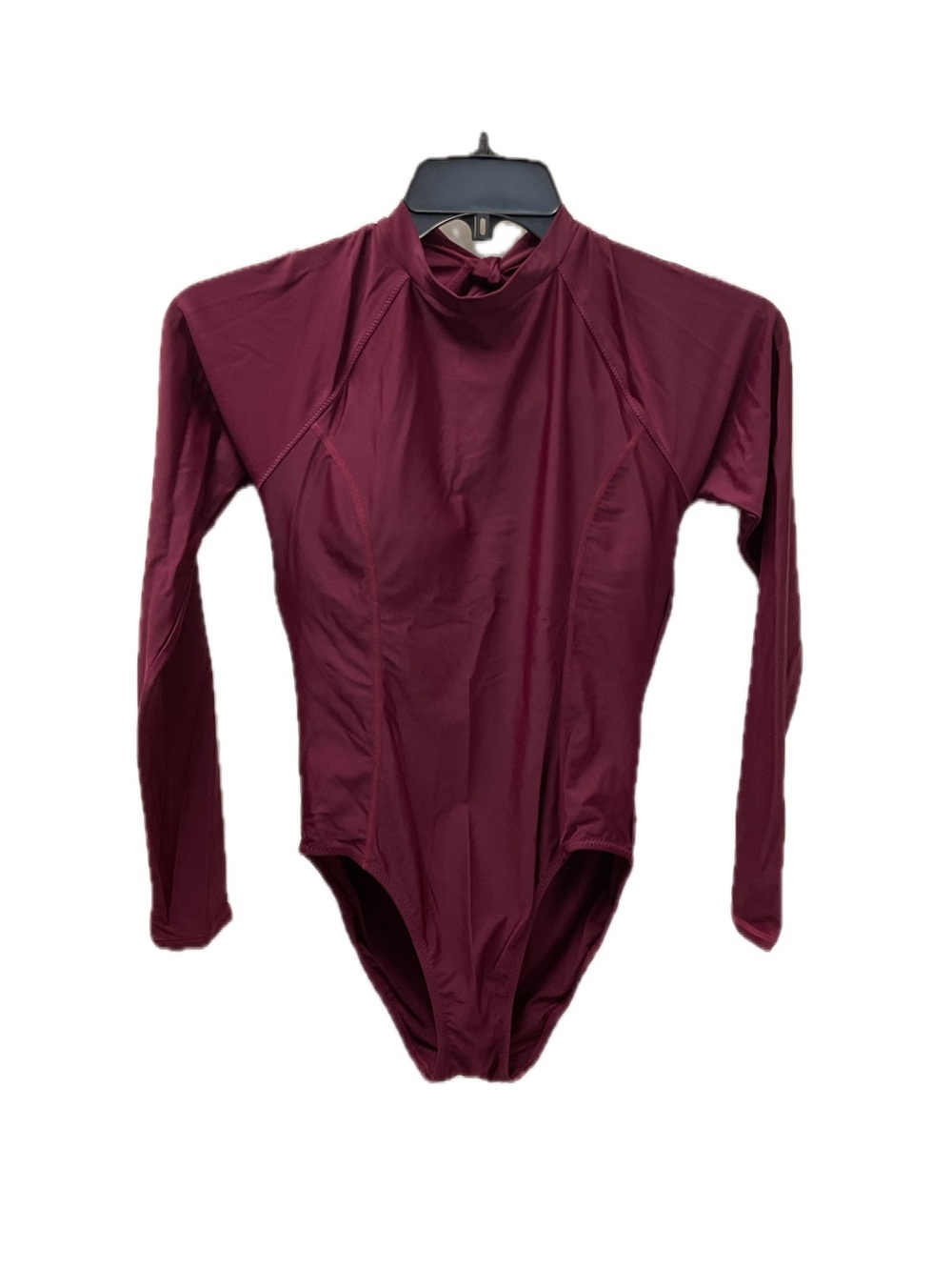 News coppersuit Women's Long-Sleeve One-Piece Swimsuit in Burgundy